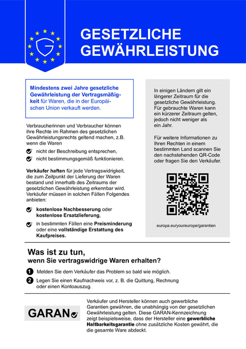 EU-Information zur gesetzlichen Gewährleistung